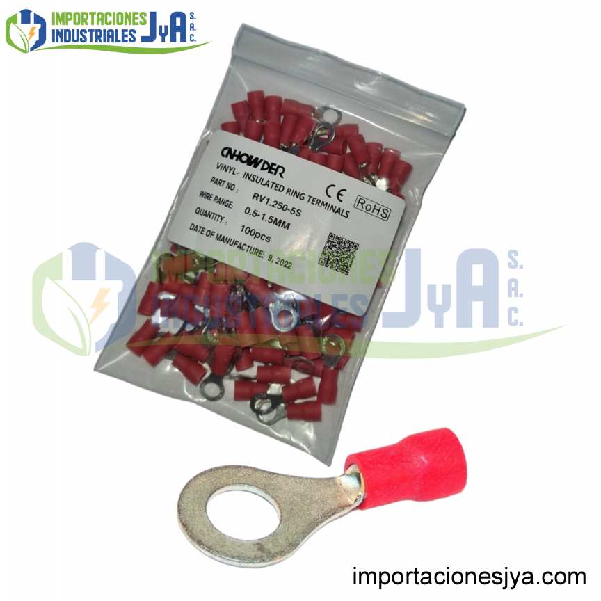 TERMINAL  A COMPRECION OJAL ROJO 1.5MM2