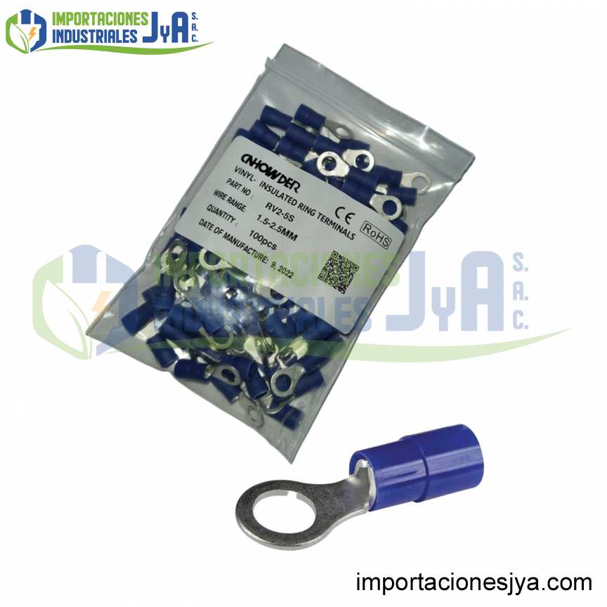 TERMINAL  A COMPRECION OJAL AZUL 2.5MM2