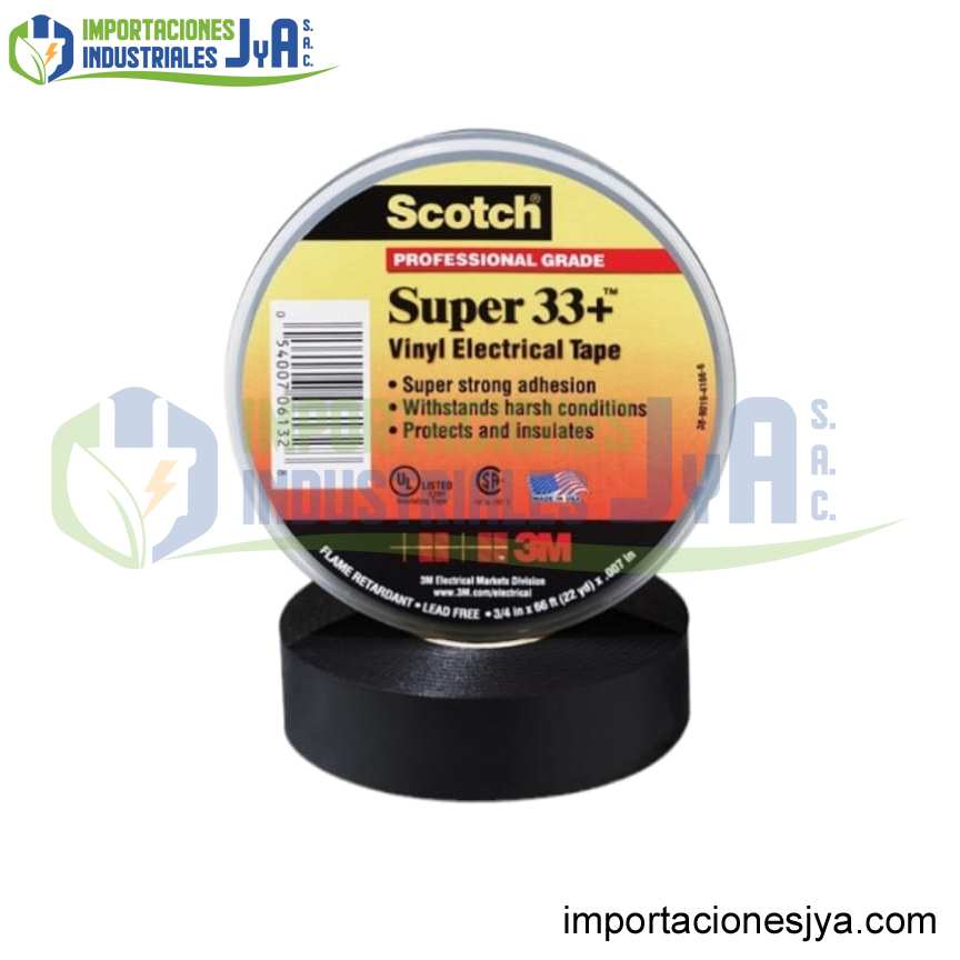 CINTA ELÉCTRICA VINÍLICA AISLANTE SCOTCH® SUPER 33+ DE 3M. 19 MM X 20 M.