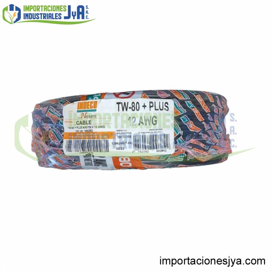 CABLE THW-90 +PLUS 450/750 V 12 AWG