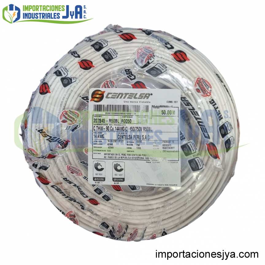 ROLLO 50 MTS THW-90 14 AWG CENTELSA